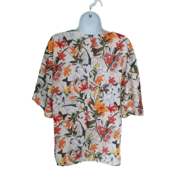 Floral  Polyester Blouse Lightweight L - Picture 5 of 8